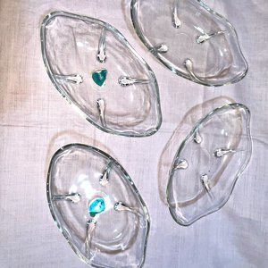 Vintage Modern Swedish Anchorglass MoonDrop Serving Dishes - Set of Four